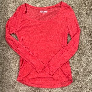 Mudd Pink/Red Fitted Long Sleeve T-Shirt
